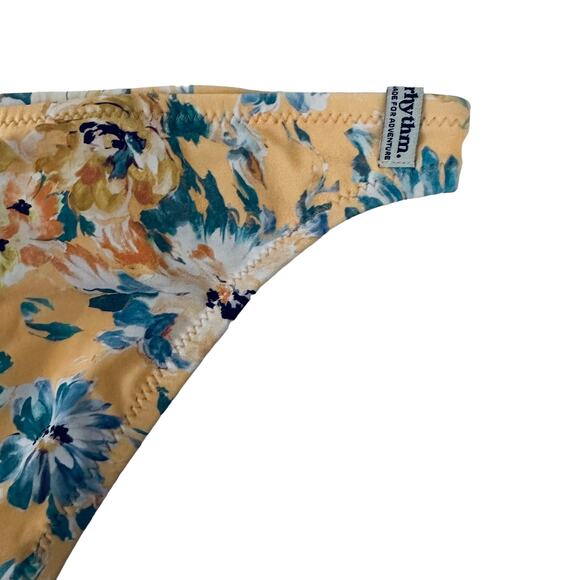 Free People Rhythm Oia Bloom Floral Watercolor Cheeky Bikini Bottoms Size Small - Picture 9 of 11